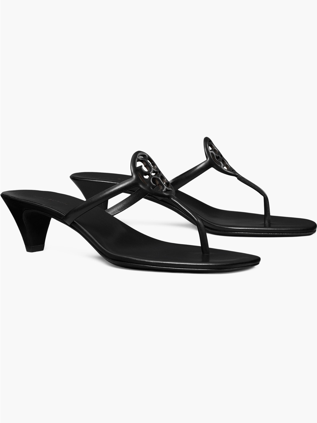 New Tory Burch Miller Capri Kitten Heel Sandals In Perfect Black